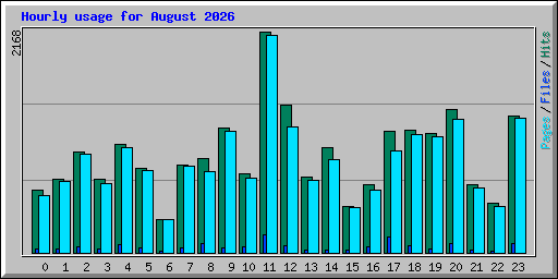 Hourly usage for August 2026